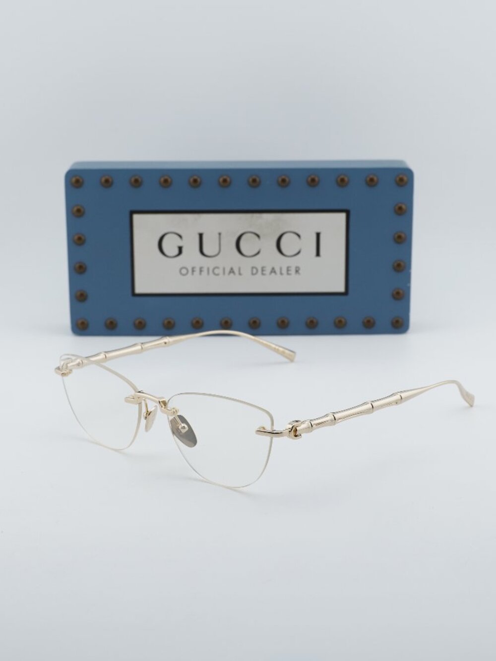 Gucci GG2063S 006 Cat Eye Sunglasses - Shiny Endura Gold/Clear - Picture 1 of 10